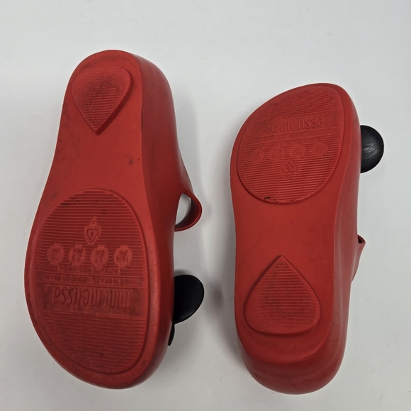 MINI MELISSA RUBBER MARY JANE MICKEY & MINNIE MOUSE RED SHOES EARS GIRLS SIZE 10 - Picture 11 of 16